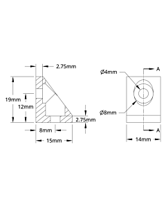 1204 Series Gusseted Angle Mount (1-2) - 2 Pack